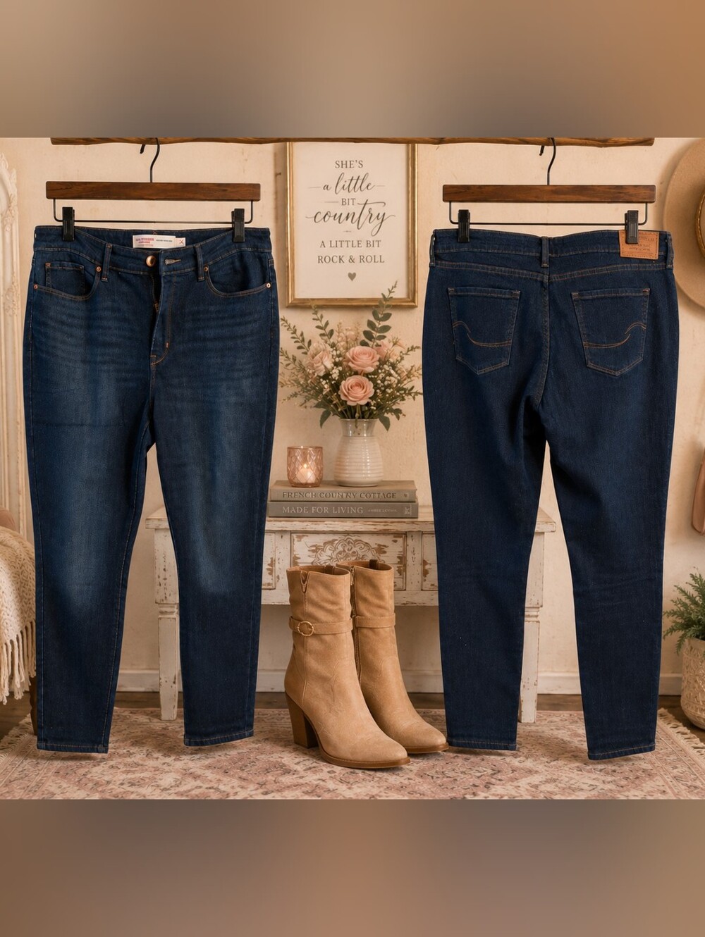 Levi Strauss Signature Mid Rise Skinny Jeans | Size 14 | Dark Wash |